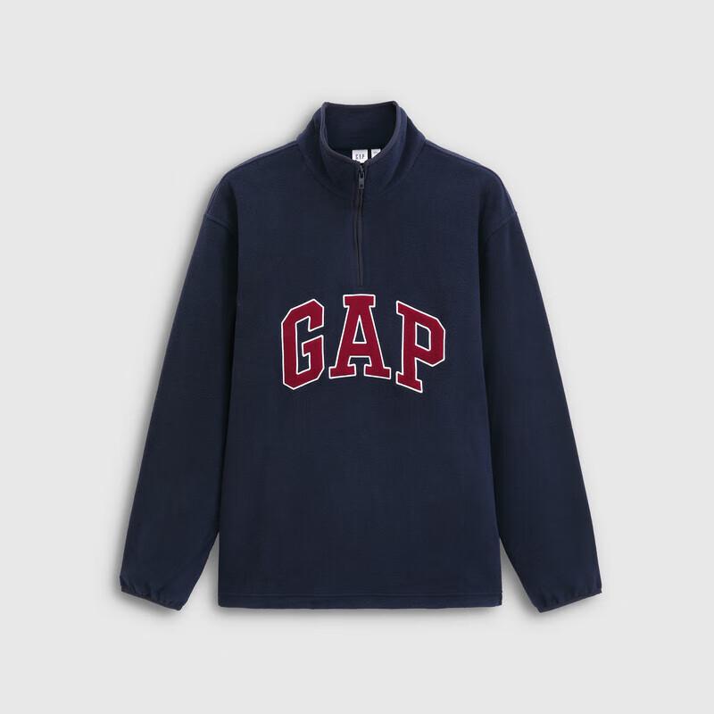 Gap Unisex Fall 2025 Logo Fleece Half-Zip Stand-Collar Sweatshirt