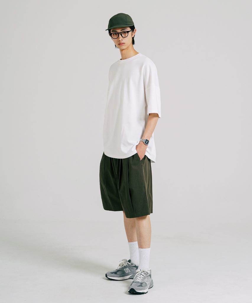 JEMUT Nose Tencel Cotton Double-Pleat Bermuda Shorts 8 Styles Khaki Kjsp2480