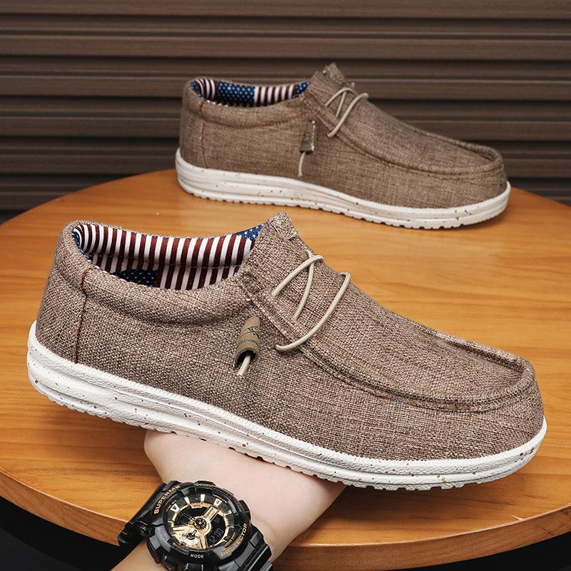 Herren Komfort Slipper Loafer Weiche Penny Loafer Leichtgewichtige Fahrboot Atmungsaktive Freizeit Canvas Slipper Übergröße