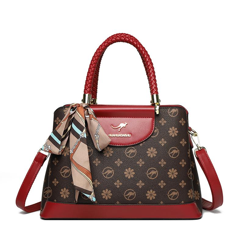 Fashionable Large Capacity Shoulder Bag, Winter New Item, Niche Travel, Large Capacity Old Flower Mother Crossbody Bag