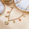 Shein Pink Oil Drop Shell & Pearl Starfish Necklace with Rhinestones - Non-Shedding, In Stock