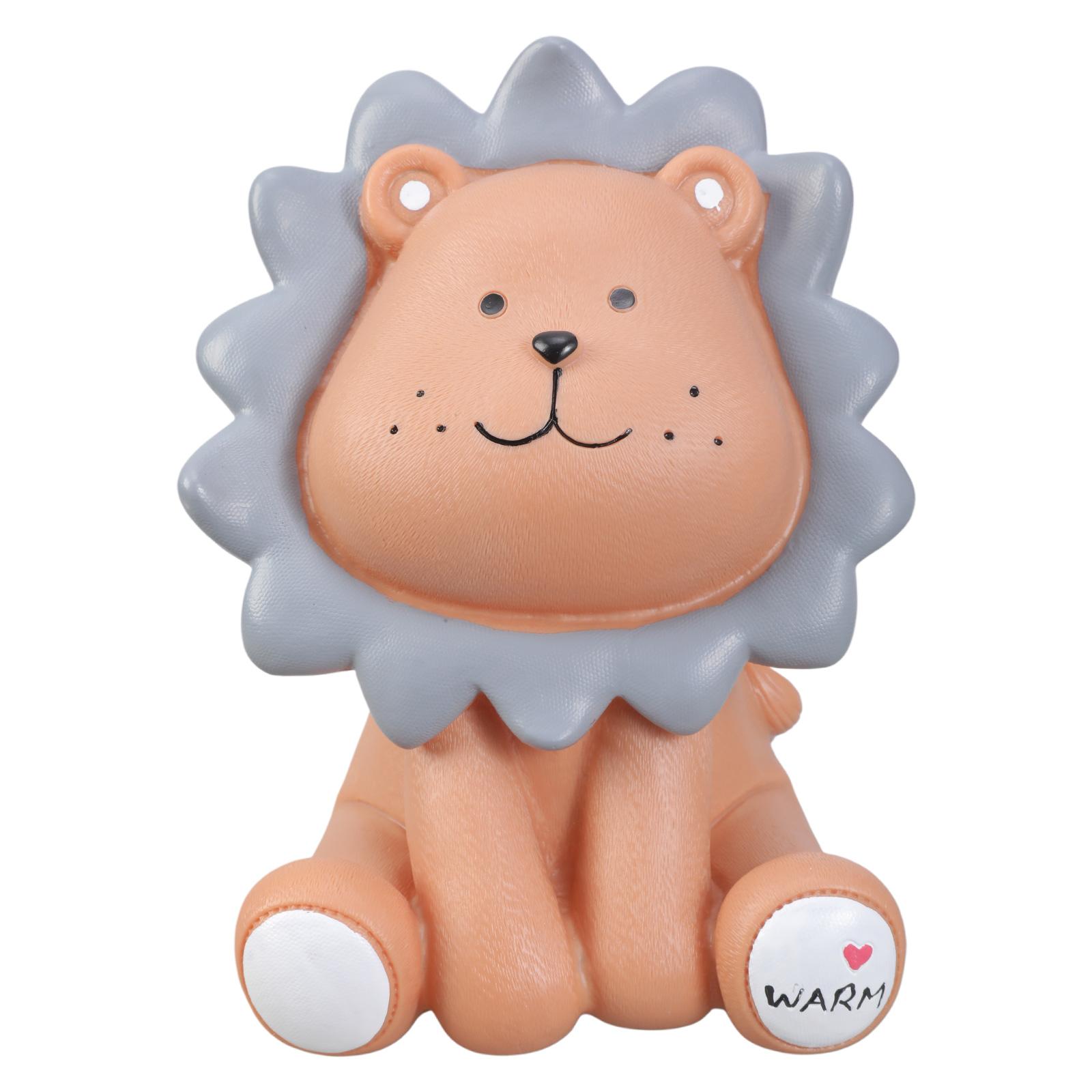 

Lion Money Box Lovely Cartoon Coin Banks Children Piggy Banks Gift Saving Box Animal Figurine for Living Room Home Decor L коричневый