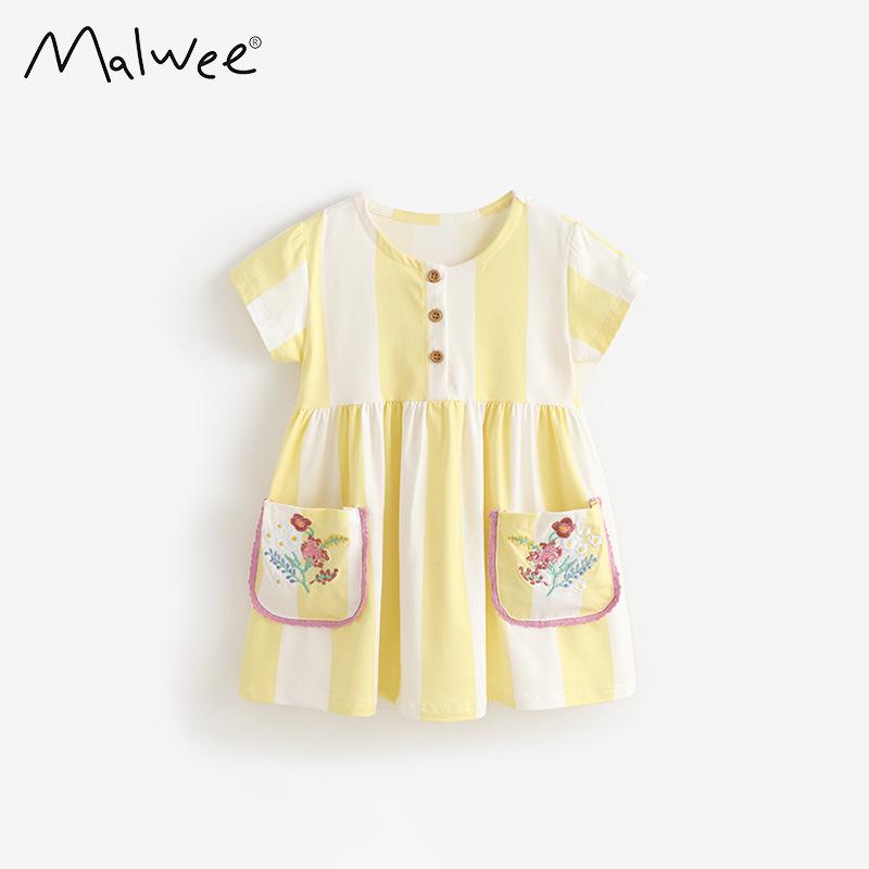 Летнее платье-принцесса Malwee для девочек с коротким рукавом - Милый европейский и американский стиль 130 cm