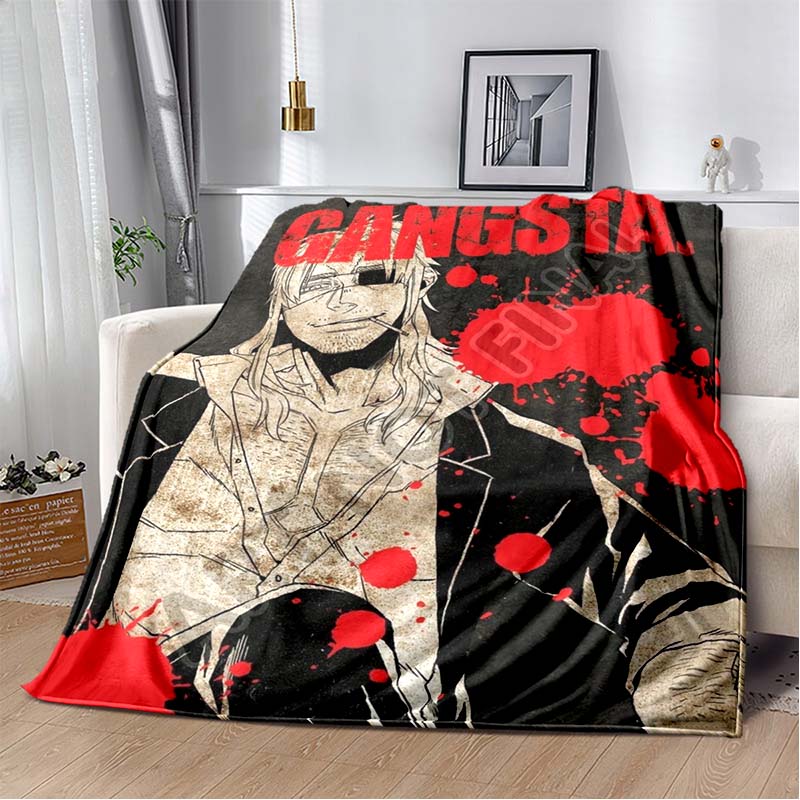 Gangsta Anime Nicolas Brown Print Soft Flannel Throw Blanket Lightweight Warm Sofa Couch Bed Home Decor Cover