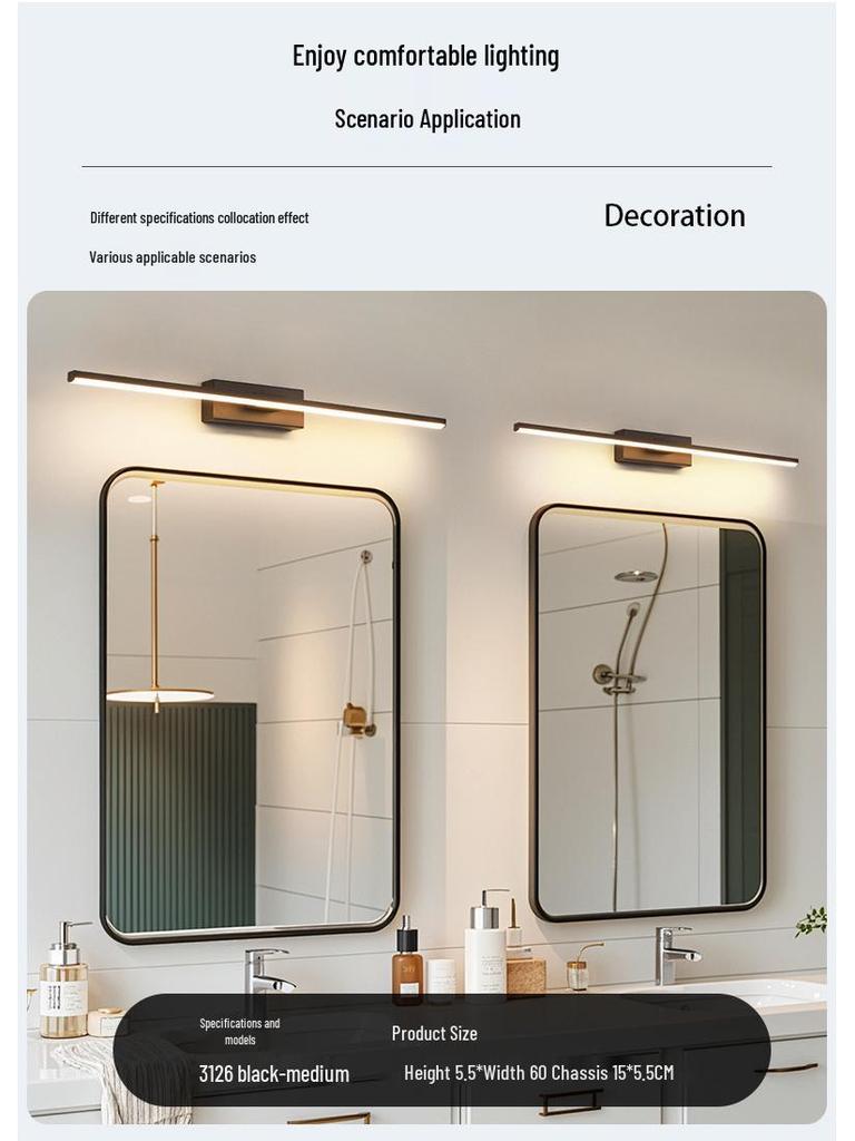 LED Bathroom Mirror & Bedside Lamp - Rotatable Mirror Lighting for Makeup & Art