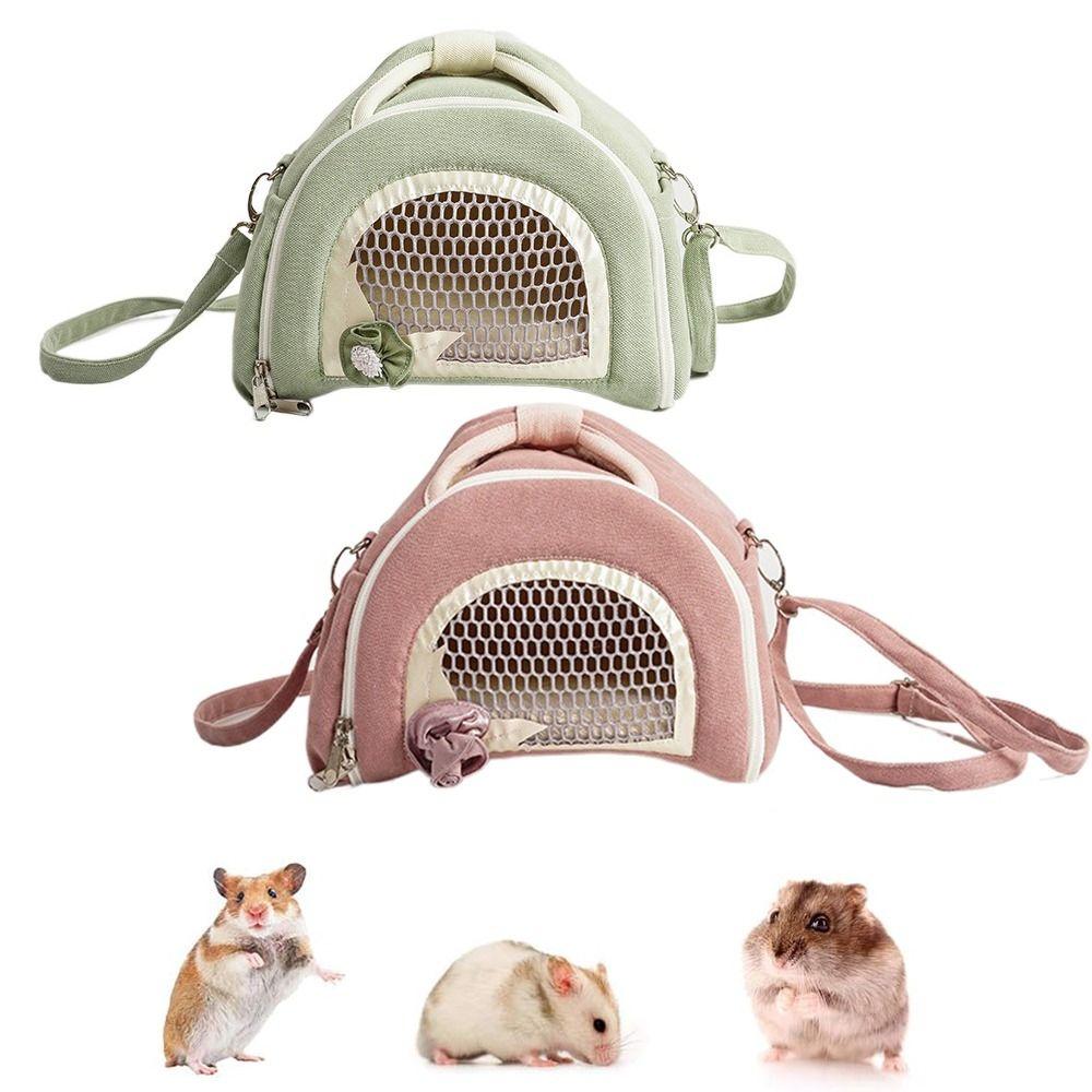 Breathable Small Pet Carrier Handle Outdoor Hamster Pouch Pet Travel Cage Chinchillas