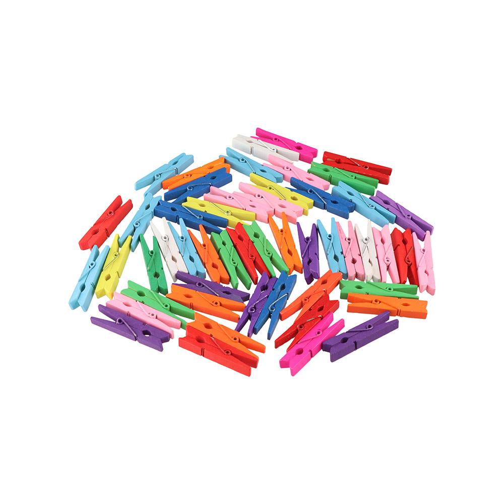 50pcs Colorful Wooden Clip Durable Clothes Clips Stationery Clothes Pegs Pins  Christmas
