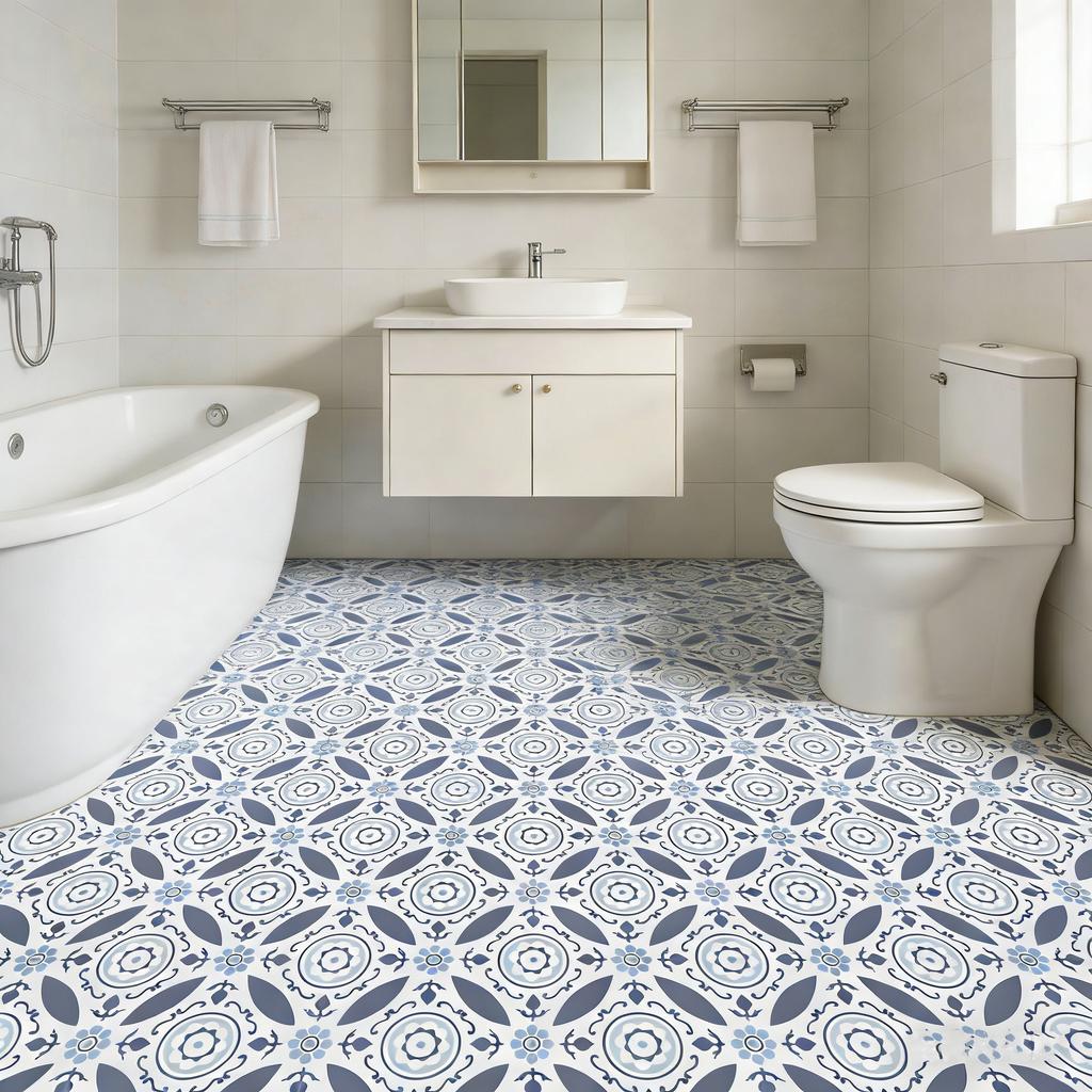 10PCS Anti-skid Floor Sticker Renter Friendly Wall & Floor tiles Peel & Stick Vinyl Floor Stickers DIY For Bathroom Renovation