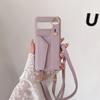 For Google Pixel 8 9 10 Pro XL Case PU Leather Wristlet Card Bag Grip Strap Shoulder Long Crossbody Lanyard Ring Clasp Cover
