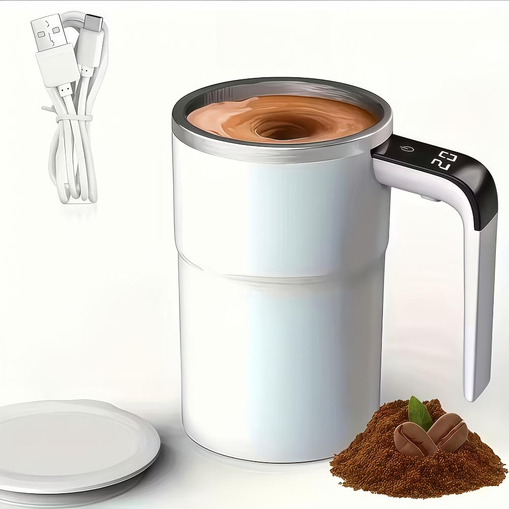 1PC Self Stirring Coffee Mug 380ml Automatic Stirring Cup 13.8*8cm Coffee Cup With Lid Rechargeable Stir With Temp Display