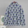 Fleece Jacquard Half Zip Sweatshirt 2026 Winter New Loose High Neck Pullover