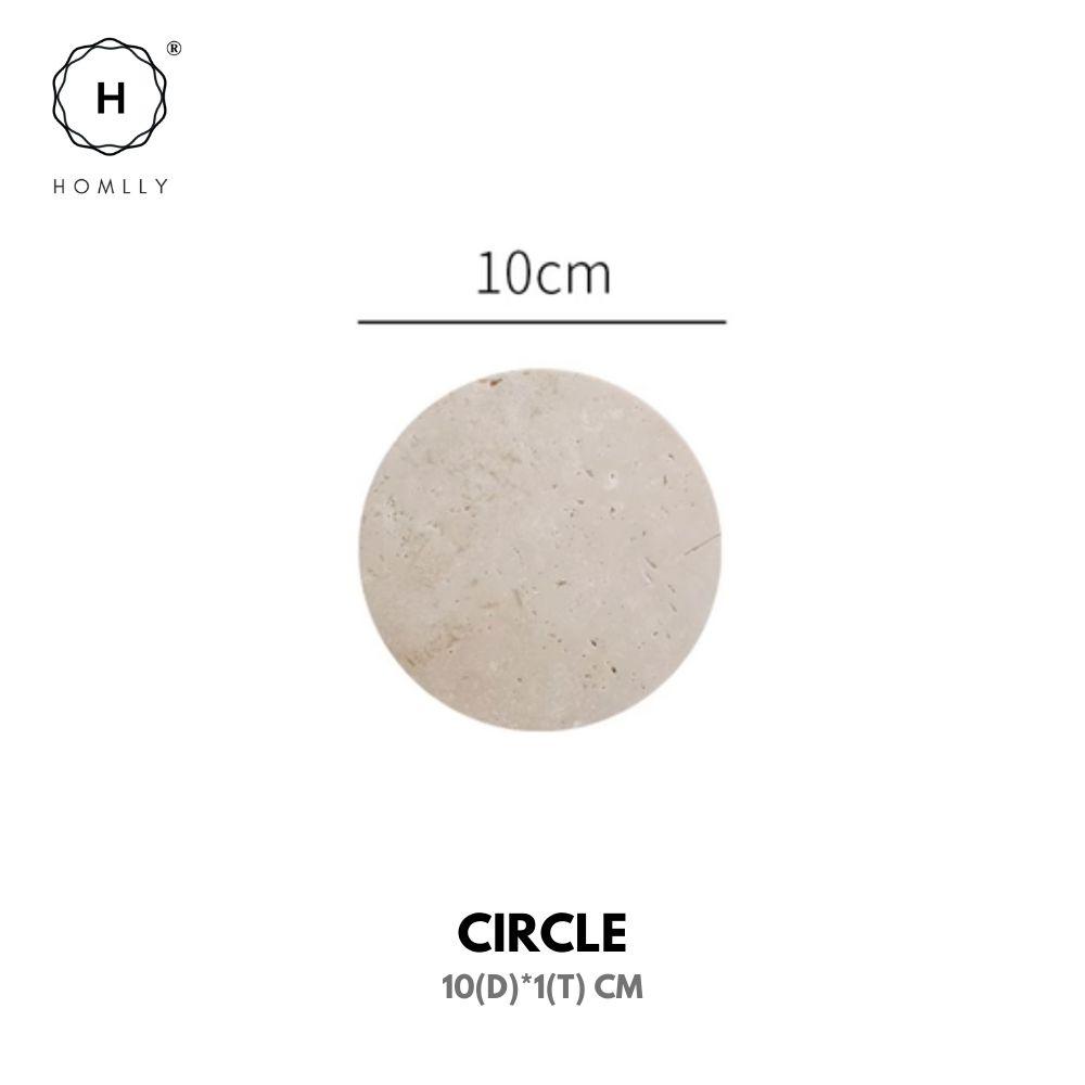 Homlly Beige Travertine Decorative Stone Tray Slab (X5 PCS)