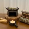 Japanese Ceramic Incense Burner & Tea Warmer: Cedar Aroma & Desktop Ornament