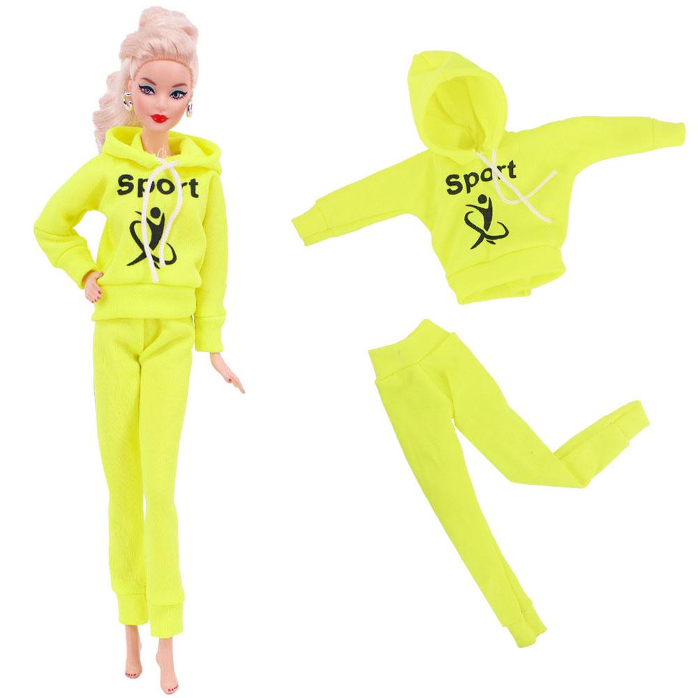 Puppenkleidung Sportbekleidung Outfit Kleid Mode Mantel Kapuzenpullover Oberteil Hose Hüte Kleidung für 30 cm Puppe & 1/6 BJD Puppenzubehör Spielzeug