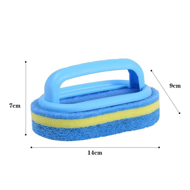 Multifunctional Bathroom and Kitchen Cleaning Brush with Handle and Thickened Sponge