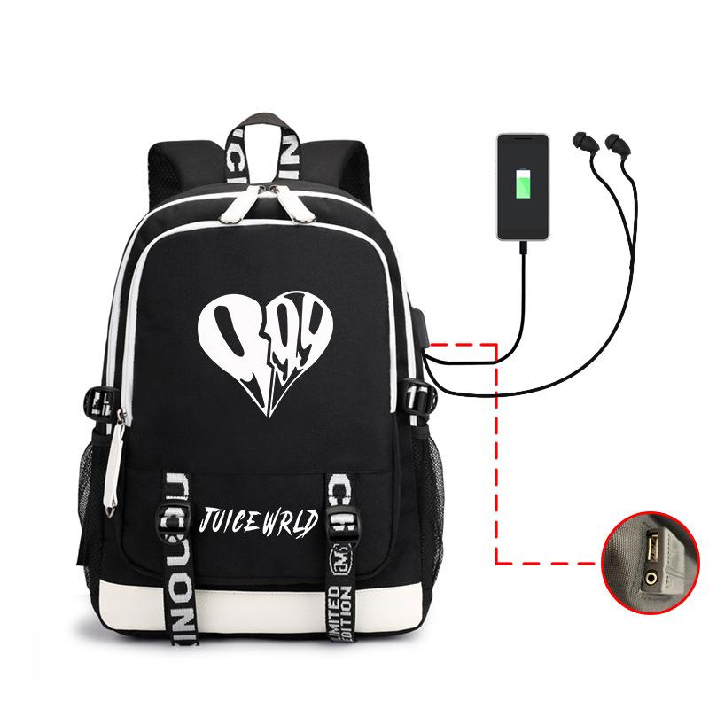 Uice Wrld Backpack Student Schoolbag Household Multi-Function Usb Charging Headset Extension Computer Bag