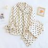 Fashion Flower Silky Pajamas Sets Women Summer Sleepwear LAong-sleeve High Quality Pyjamas