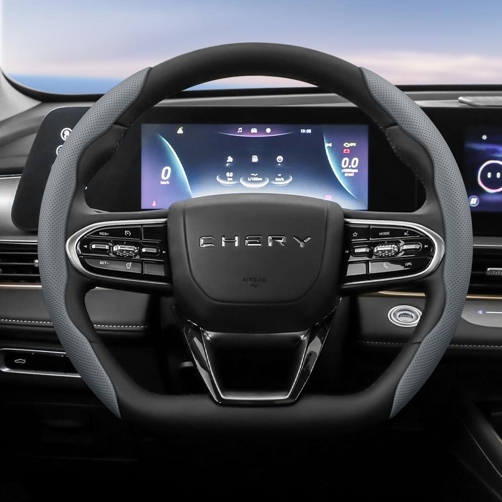Suitable for Chery Breathable Holes Leather Steering Wheel Cover Segmented Quick Release Design Non-Slip Durable Tiggo2 4 7 8 9 Tiggo 8Pro 2Pro 7Proma
