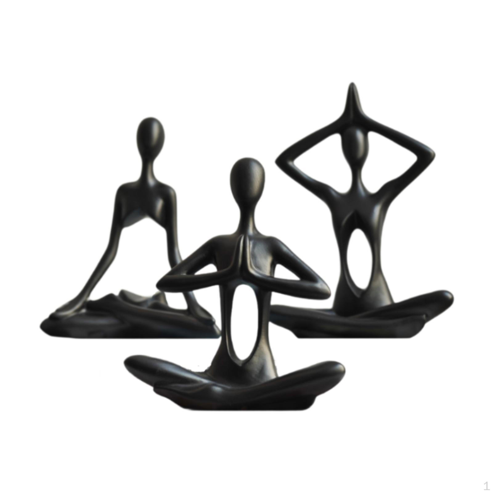 

Трио фигурок для йоги для украшения дома чёрный