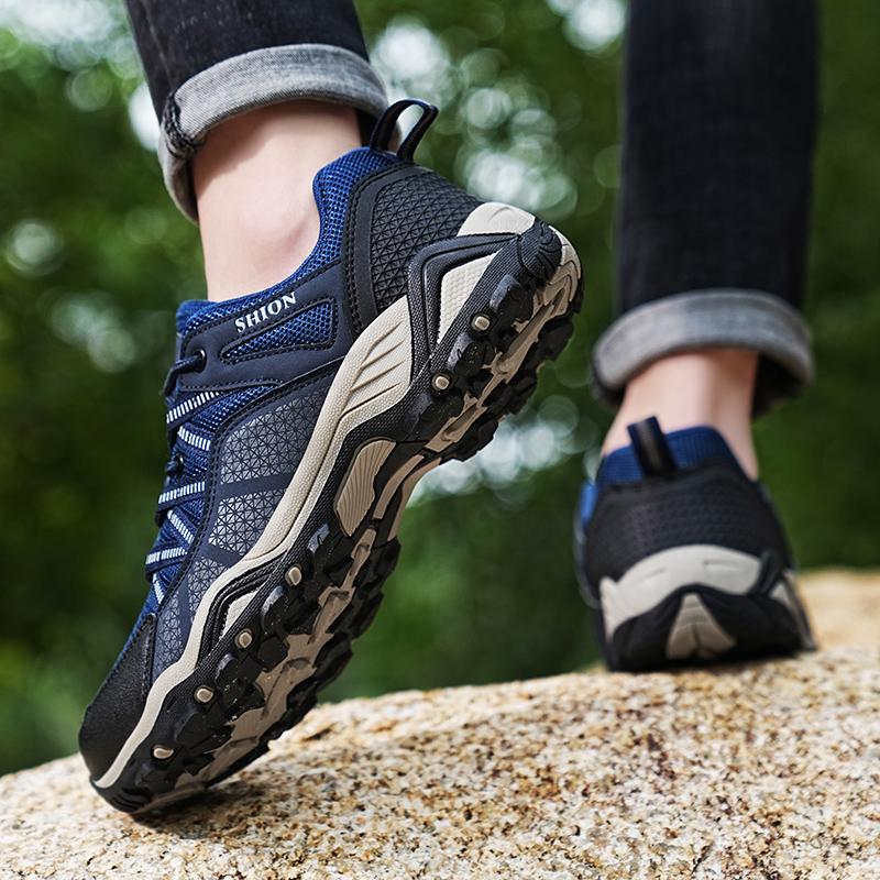 Freizeit-Sneaker Herren Schnürung Anti-Rutsch Freizeit Outdoor Wanderschuhe Herren Air Mesh Atmungsaktiv Weich Niedrig geschnitten Laufschuhe Herren