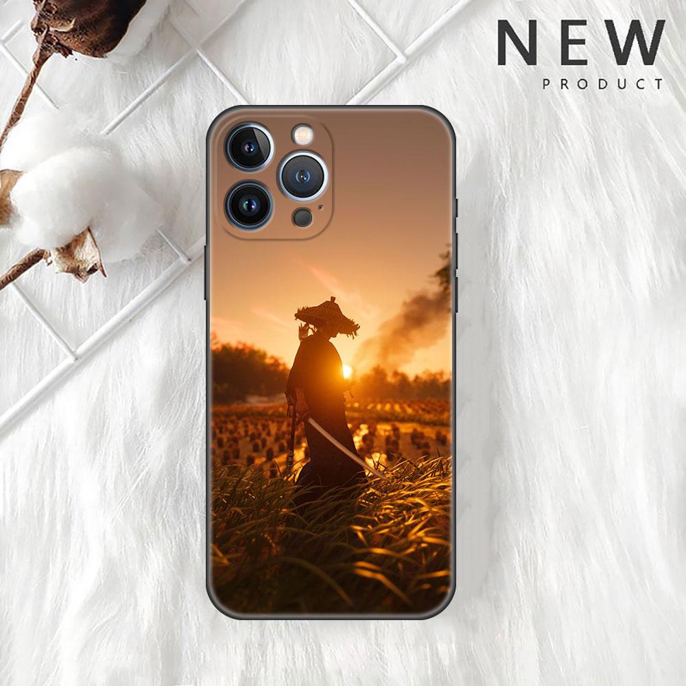 

Чехол Funda для Apple iPhone 14 11 13 12 Pro 7 XR X XS Max 8 Plus 6 6S 14Pro с рисунком тушью в стиле японского самурая iPhone 6 6S