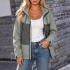 Giacca con Cappuccio da Donna con Zip Intera e Polsini Regolabili in Velcro