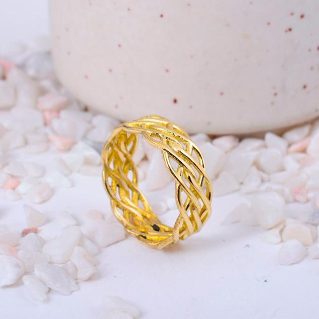 

Handmade Brass Spinner Ring, Wide Band Fidget Anxiety Ring, Boho Meditation Worry Ring, Rustic Stress Relief Gift, Unisex Thumb Ring 10 золотий