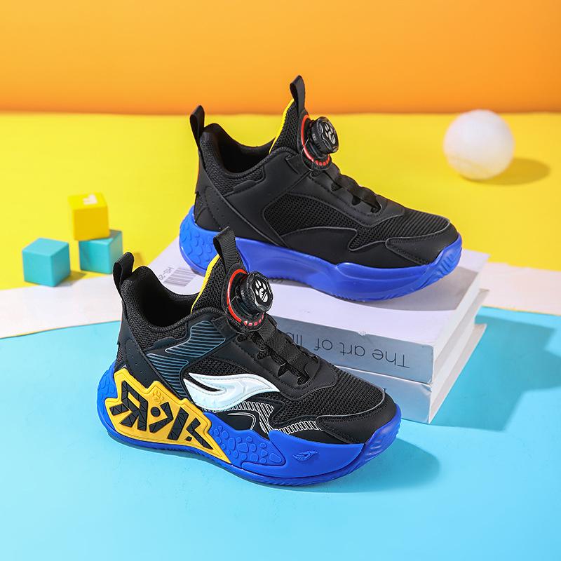 Children's Shoes 2025 Spring and Autumn Children's Sports Shoes Youth Mesh Breathable Lightweight Soft-soled Basketball Shoes