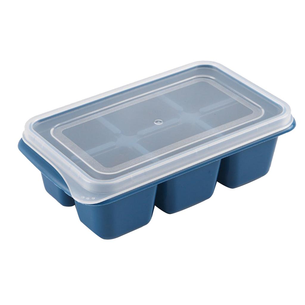 Ice Tray Food Grade PP Easy Cleaning Stackable Design Soft 11.5x7x4cm Compact   Tray with Lid for