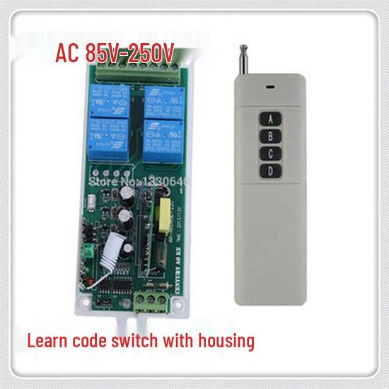 110V/220V Four-Way Wireless Remote Switch Controller with Long-Range Remote Wireless Remote Switch