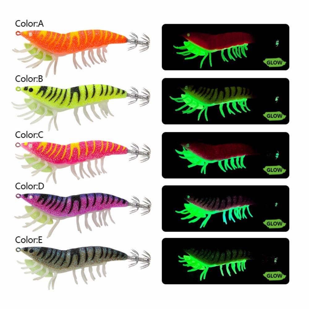 Fishing Tackle Shrimp Bait Jigs Hook Octopus Lure 2024 Wood Shrimp Lures  Simulation