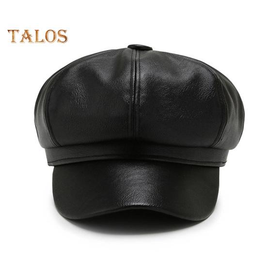 Ženy Jaro Léto Baret Retro Jednobarevné Umělá kůže Krátký okraj Dekorativní Ochrana proti slunci Anti-UV Prodyšný Lady Painter Klobouk Unisex osmihranná čepice