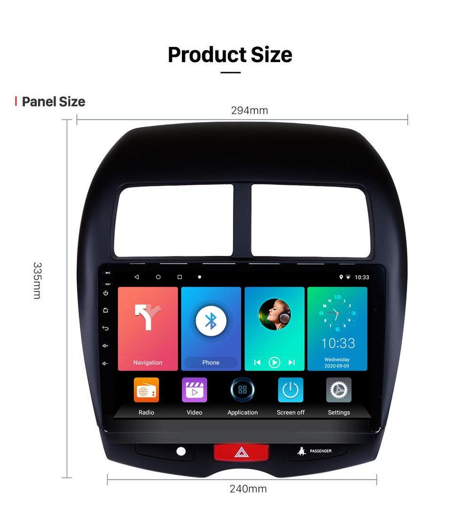10 Zoll Android Carplay Für Mitsubishi ASX 1 2010-2016 Auto Radio Multimedia Video Player GPS Navigation WIFI 2 + 32GB