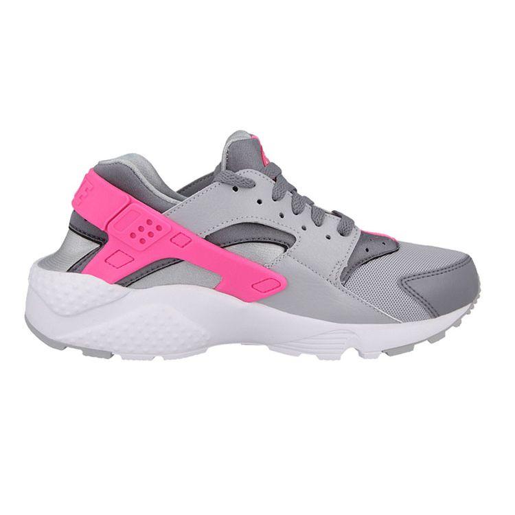 Nike Huarache Run GS Hyper Pink Kids Sneakers Grey Wolf-Grey Hyper-Pink-White 654280-006