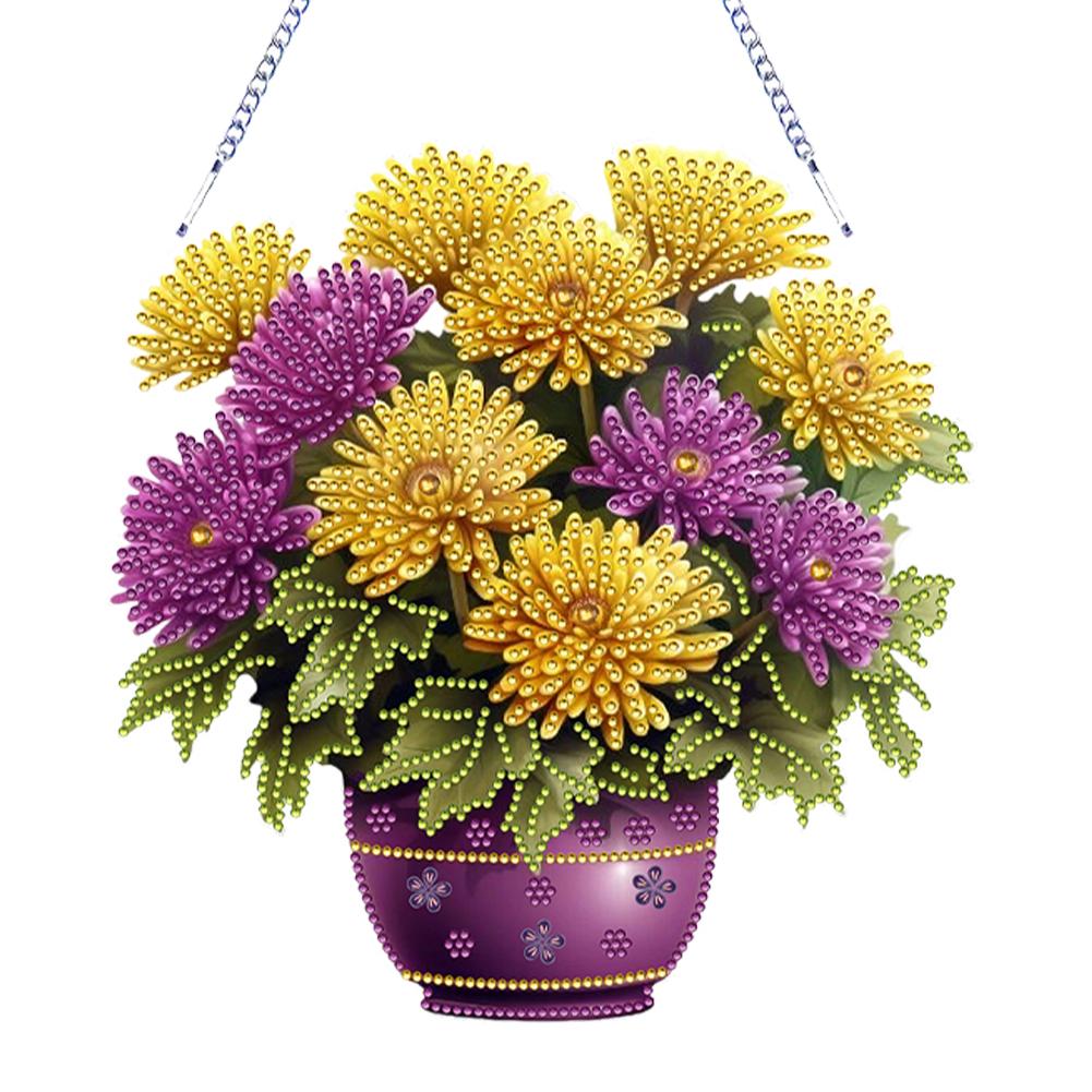 Acrylic Special Shape Flowers 5D DIY Diamond Painting Dots Pendant Rhinestone Diamond Art Pendants Diamond Painting Ornaments