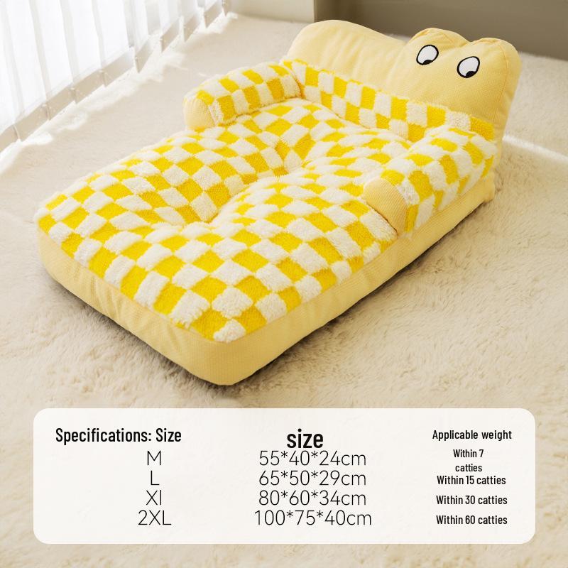 Cozy All-Season Dog & Cat Bed: Warm, Removable, Washable Cushion