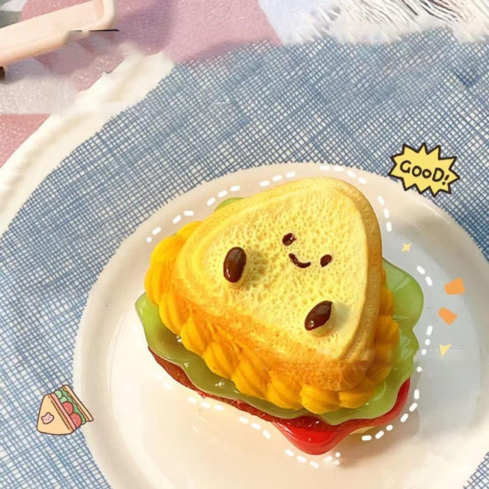 

Extra Thick Sandwich Squeeze Toy Sticky Stress Relief Toys Sandwich Taba Squishy for Teen & Adult 1pc