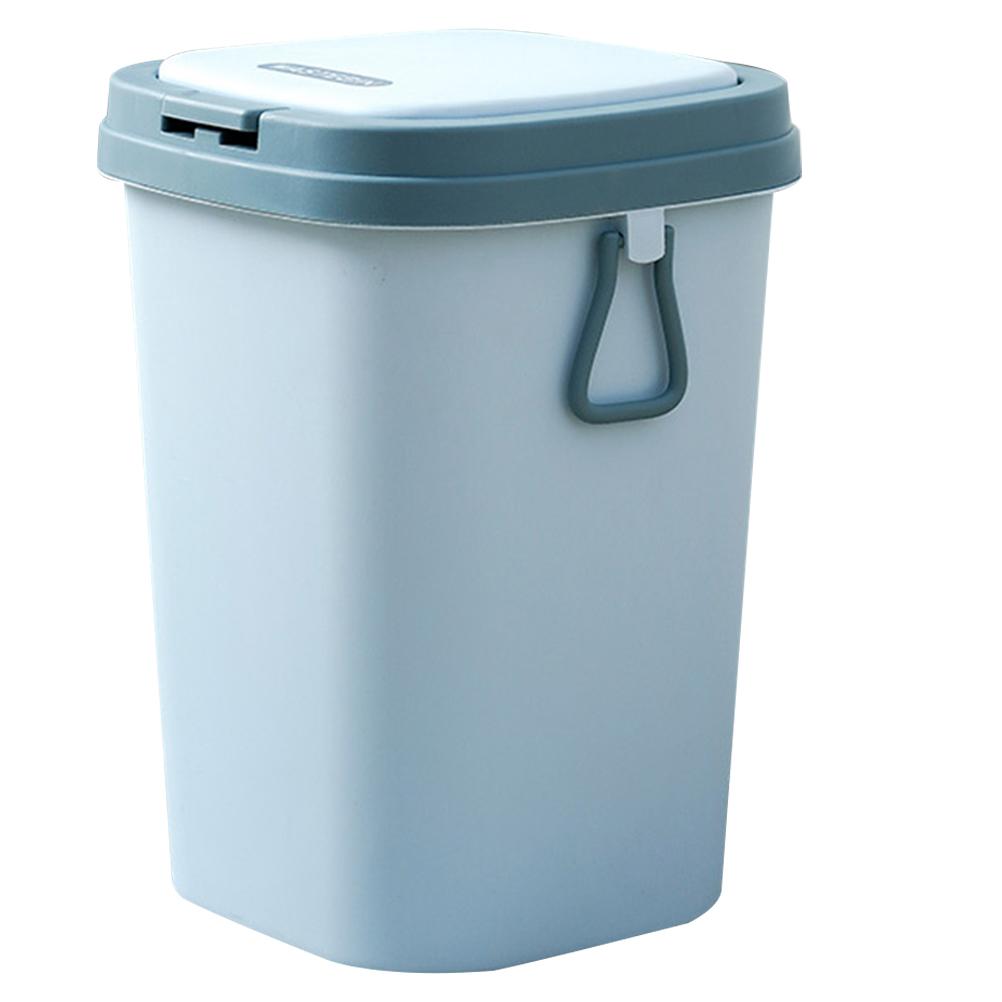 Press Type Trash Can with Lid Portable Small Bathroom Kitchen Bedroom Waste Bin Household Plastic Garbage Pail for Dorm Office