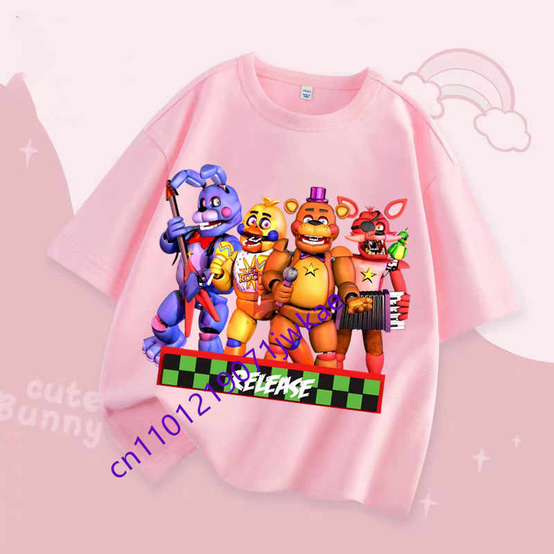 FNAF Prodyšná trička Děti Pět nocí u Freddyho Roztomilý krátký top Kluci Dívky Letní módní tričko Dětské oblečení