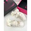 Fashion French Ribbon Bow Mary Jane High Heels Women 2025 Summer New Small Platform Block Heel Small Leather Shoes