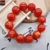 Blood Sandalwood Red Bodhi Seed Bracelet with Golden Thread and Red Willow for Men and Women