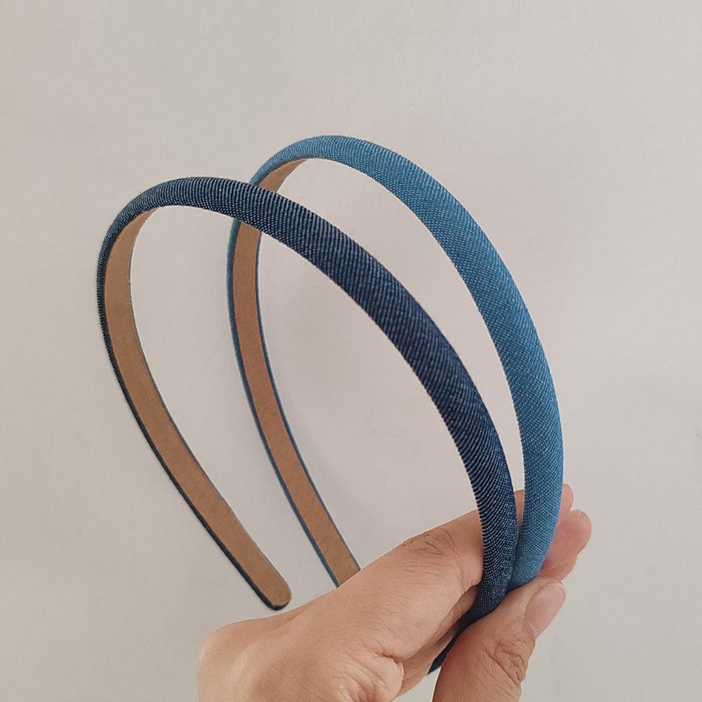 

2 шт. Европейские и американские однотонные джинсовые винтажные повязки на голову для женщин и девочек, корейские обручи для волос, аксессуары