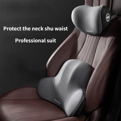 Atsafepro Car Cushion Head Pillow To Protect the Lumbar Neck Comfort and Relaxation Vacuum Memory Foam Car Interior