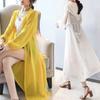 Spring Summer Women Long Chiffon Sunscreen Shirts Hooded Cardigan Beach Sun Protection Clothing Female Shawl Loose Casual Coat