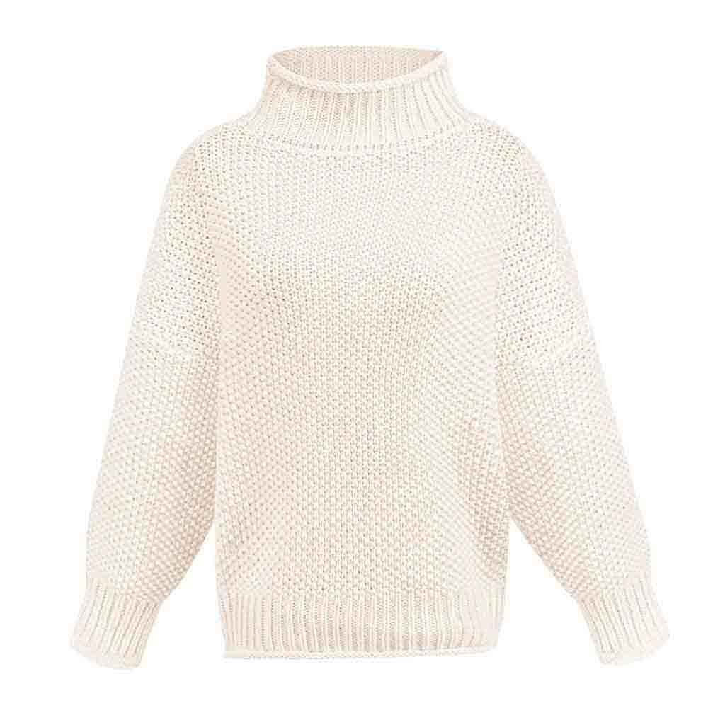 Women's Loose Casual Color Round Neck Sweater Thick Thread Pullover Top
