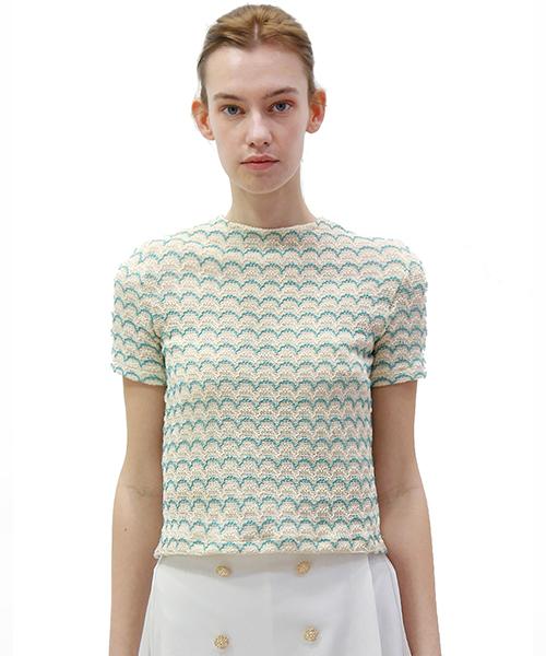 Demi Gnimonic Cloud Blue Line Knit Beige/Free