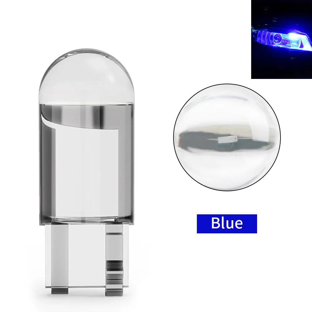 10/50 Pcs COB Glass LED Bulb T10 Car Light 6000K Auto License Plate Lamp Dome Read Light 5W5 LED Signal Light 7 Colors