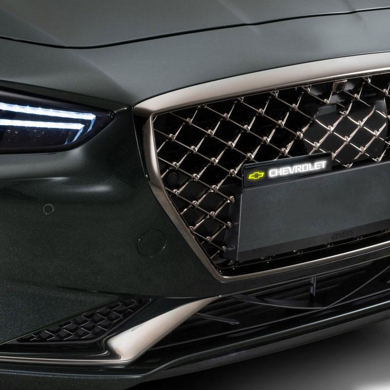 LED-framhuvsgrillemblemdekorativ billampa för Chevrolet Onix Cruze Silverado Impala Equinox Malibu Tahoe Cobalt