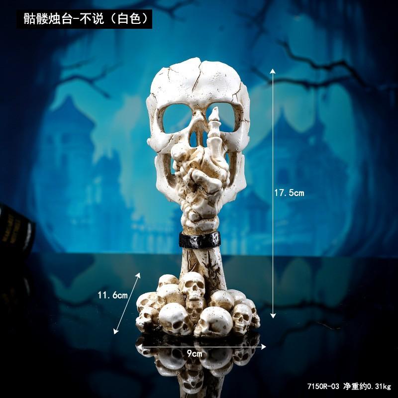 Halloween Skull Candlestick Creative Ghost Hand Ornament Ghost Festival Arrangement Props Horror Atmosphere Skull Candlestick