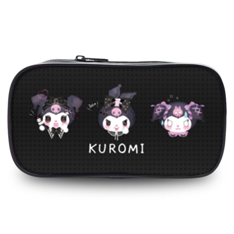 Cute Kuromi Pencil Case Sanrio Student Large Capacity Stationery Storage Bag